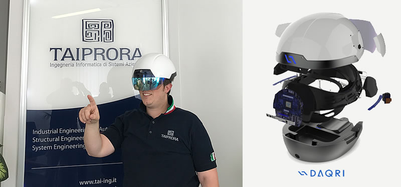 Smart glass, smart glove e robot collaborativi