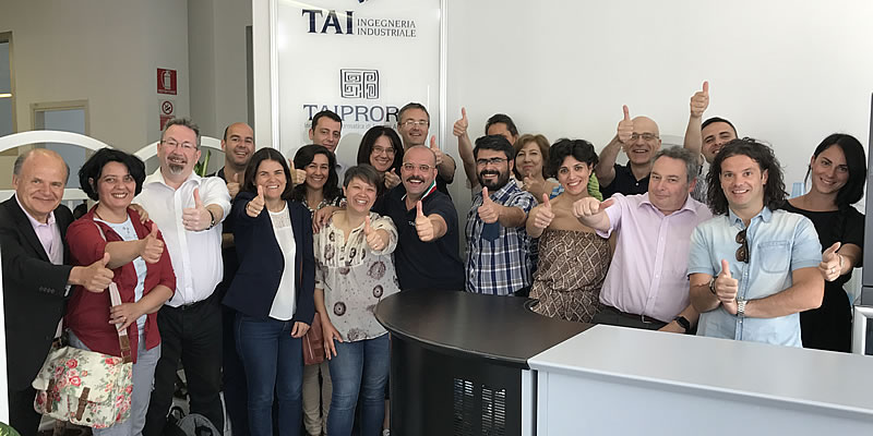 La delegazione internazionale progetto INTRA visita Taiprora come azienda d'eccellenza